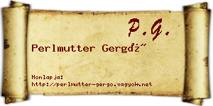 Perlmutter Gergő névjegykártya